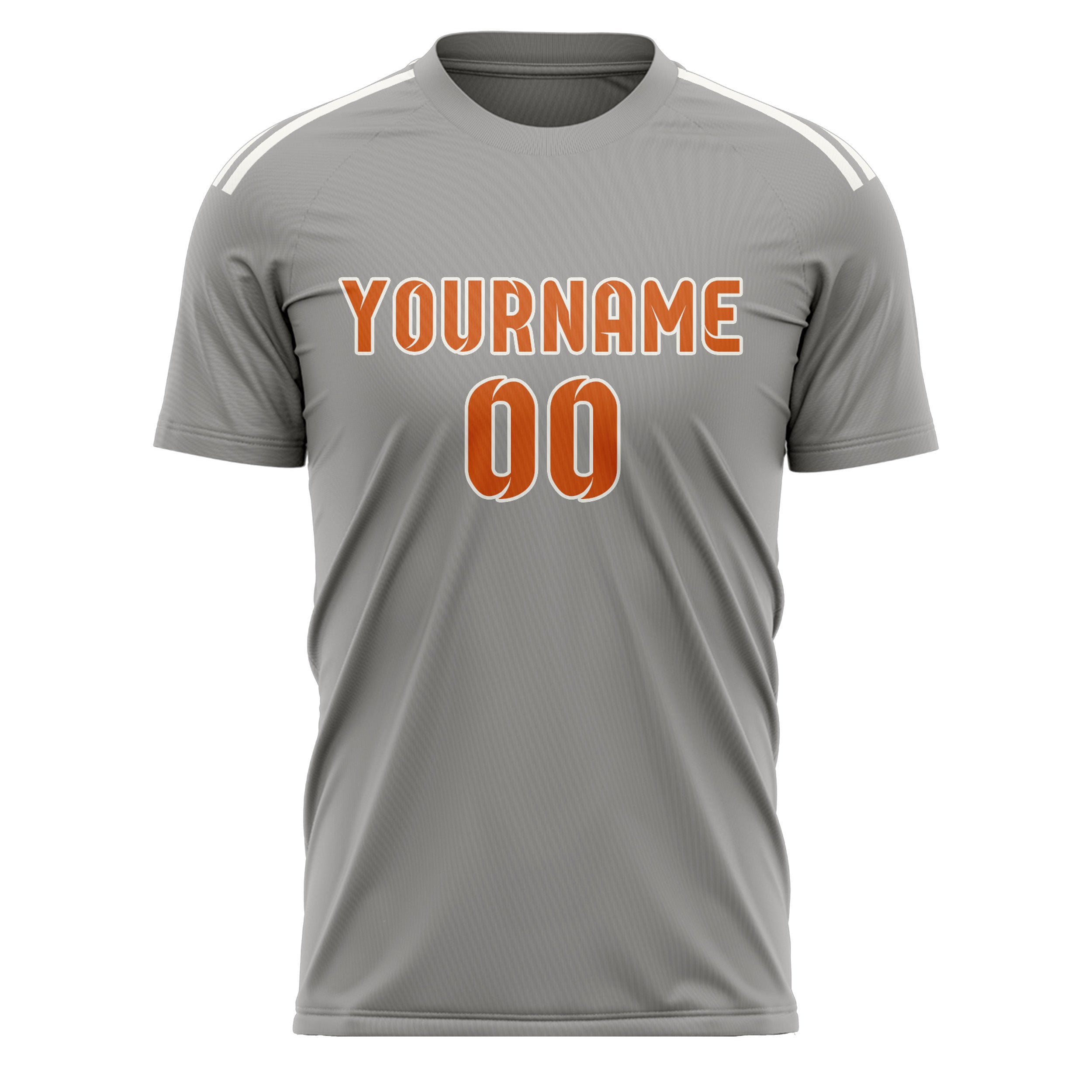 Maillot de football personnalisé gris et orange