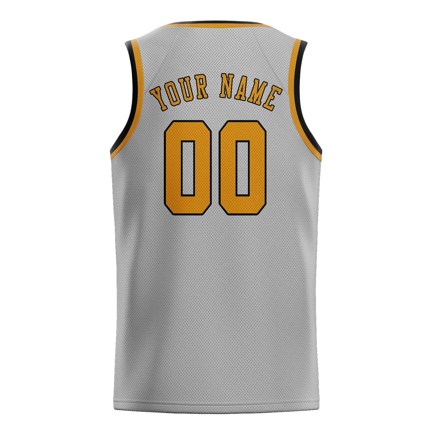 Maillot de basketball personnalisé gris et jaune