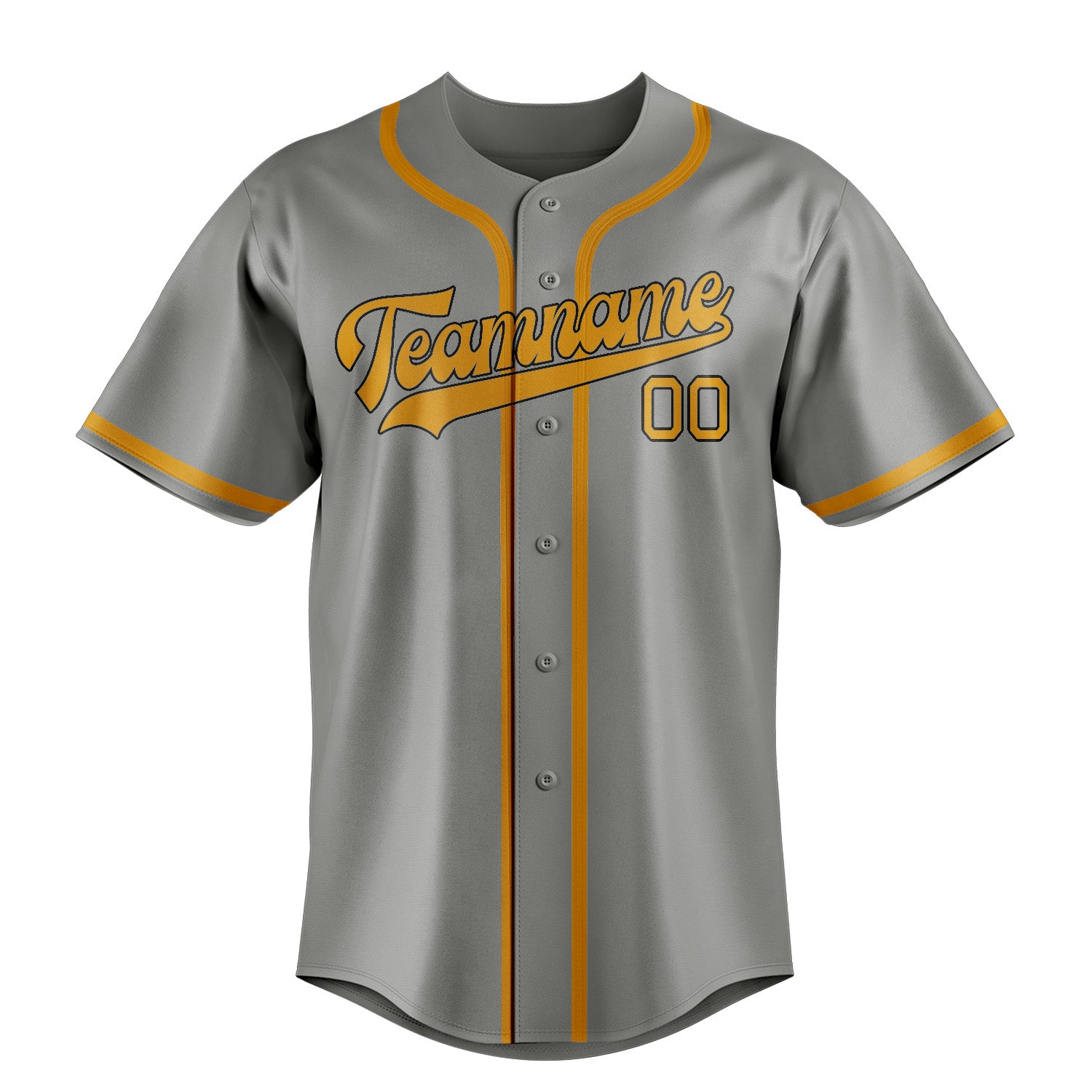 Maillot de baseball personnalisé gris et jaune