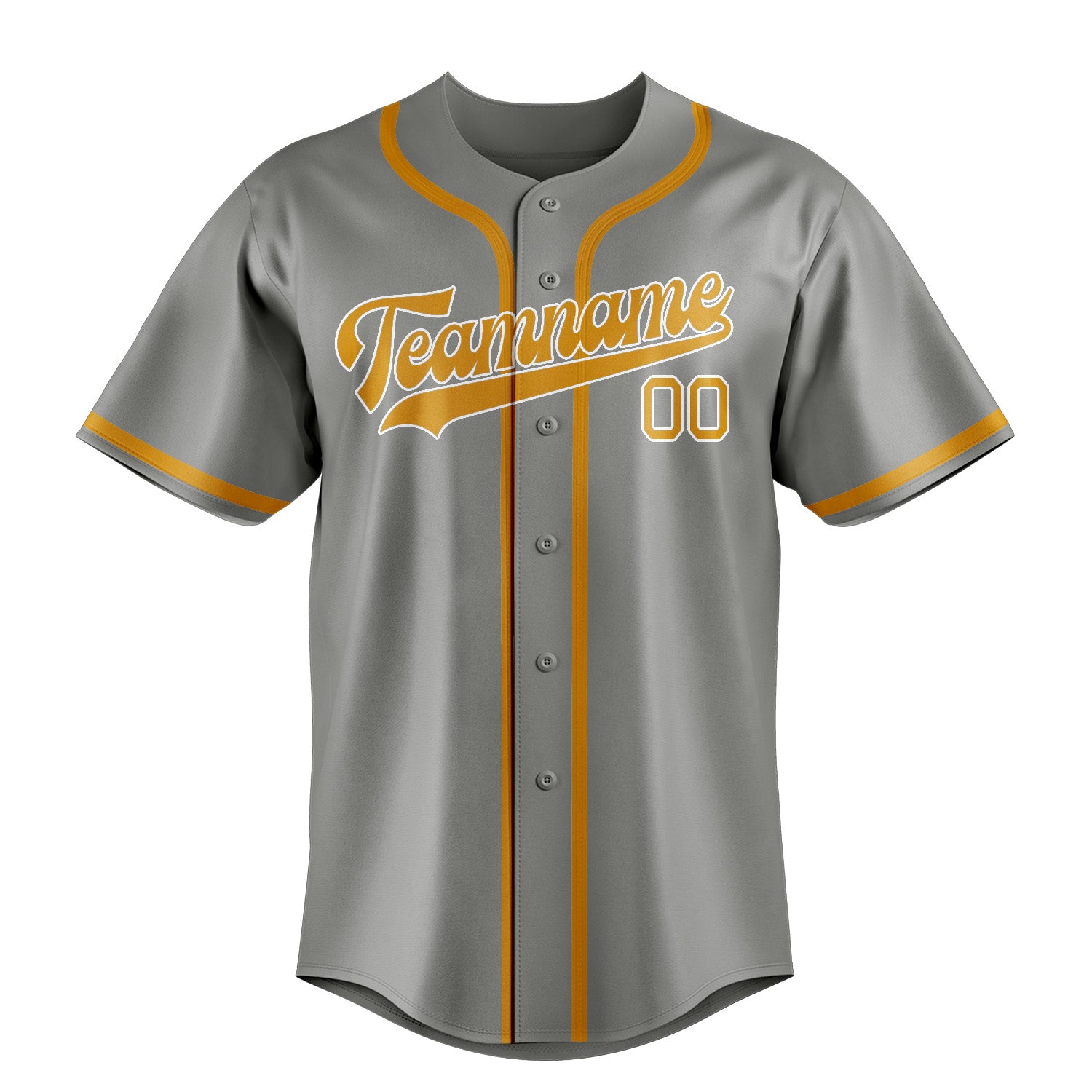 Maillot de baseball personnalisé gris et jaune
