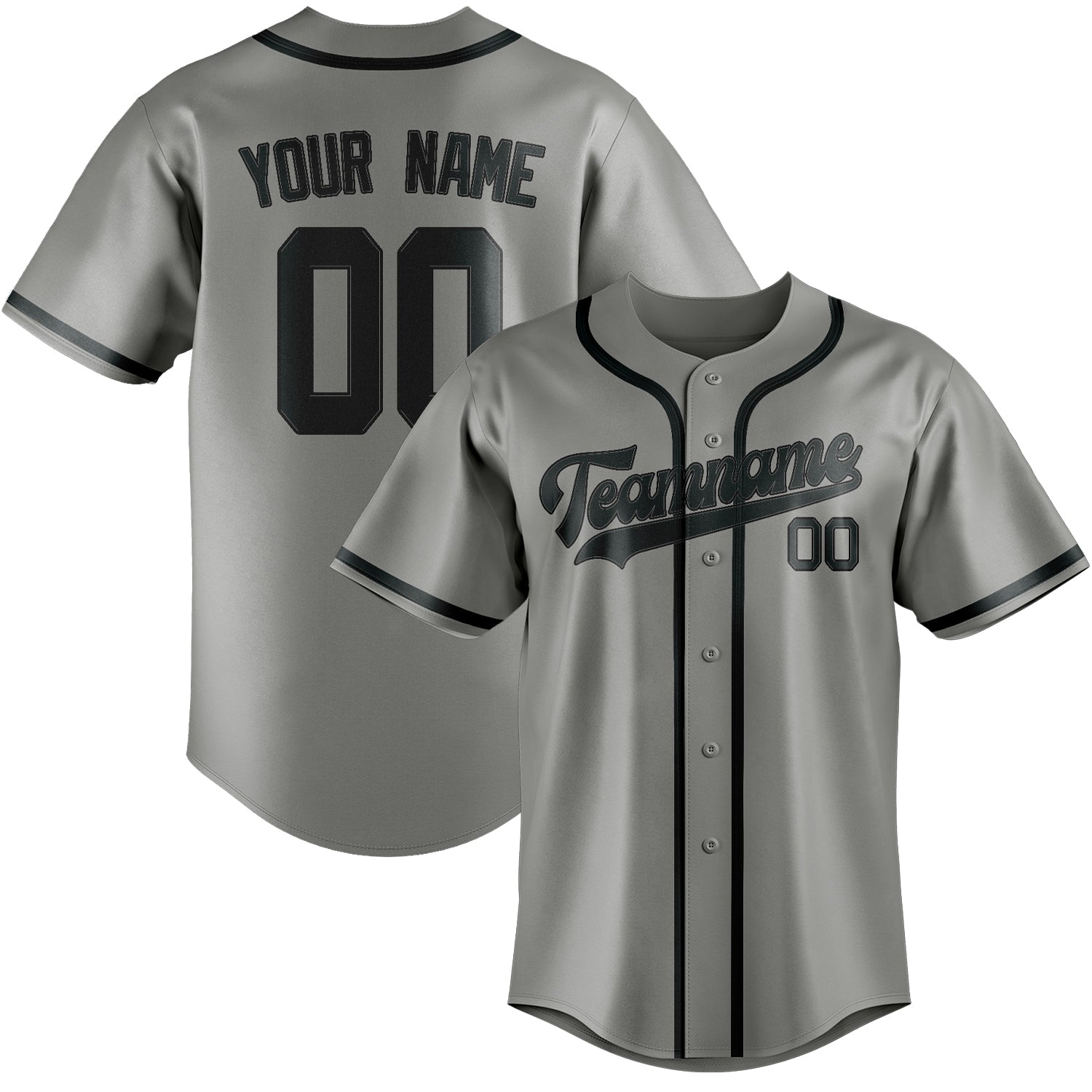Maillot de baseball gris foncé personnalisé