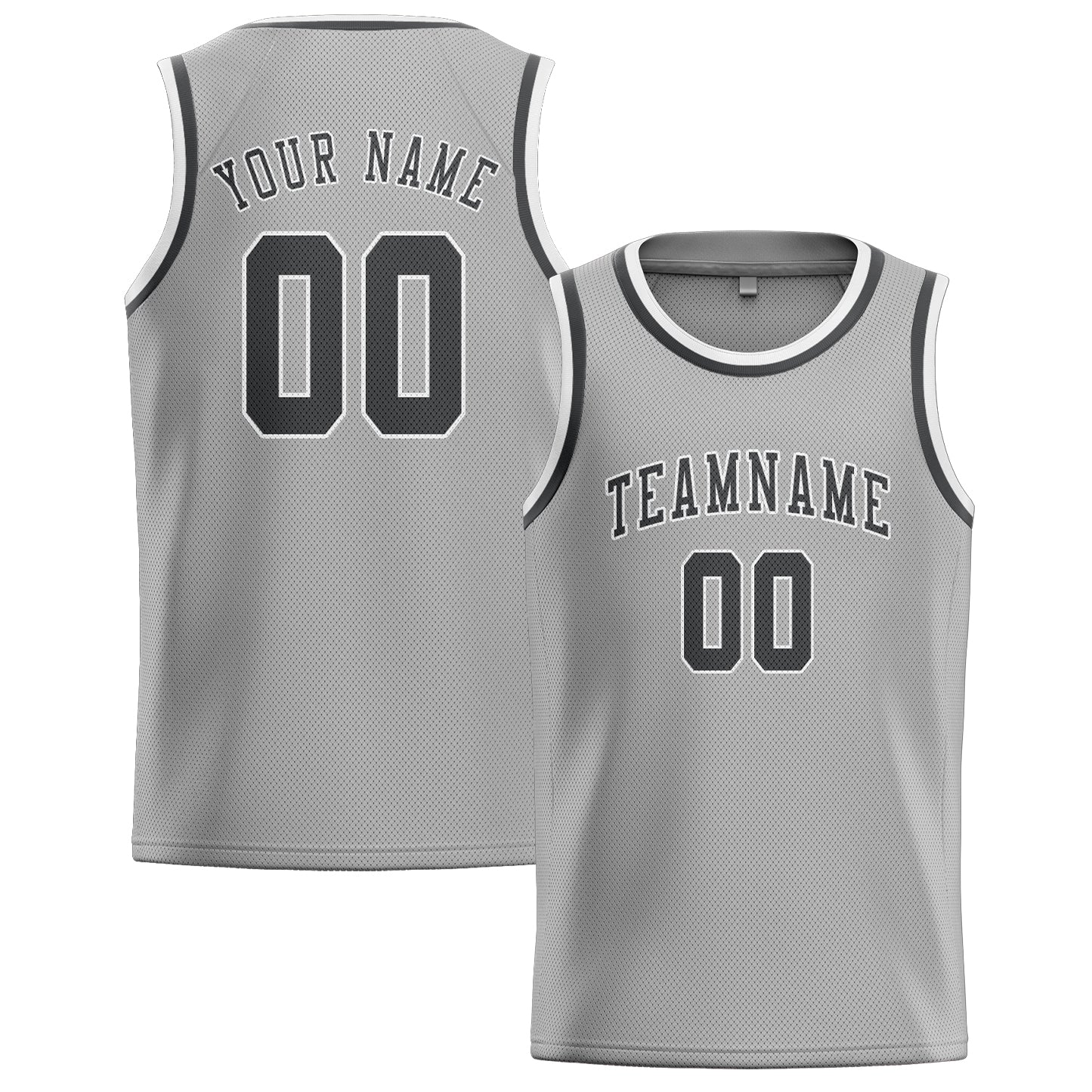 Maillot de basketball gris foncé personnalisé