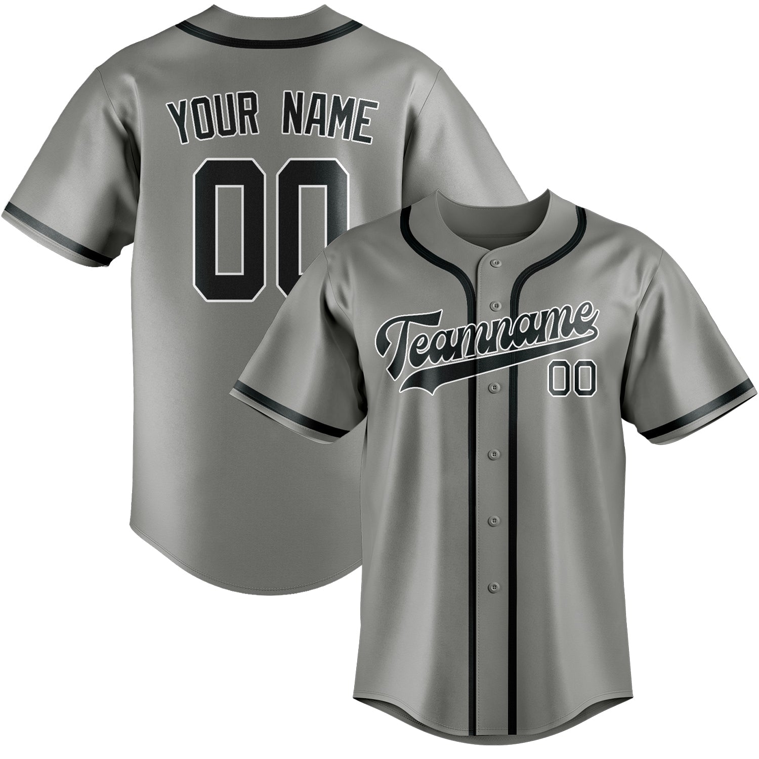 Maillot de baseball gris foncé personnalisé