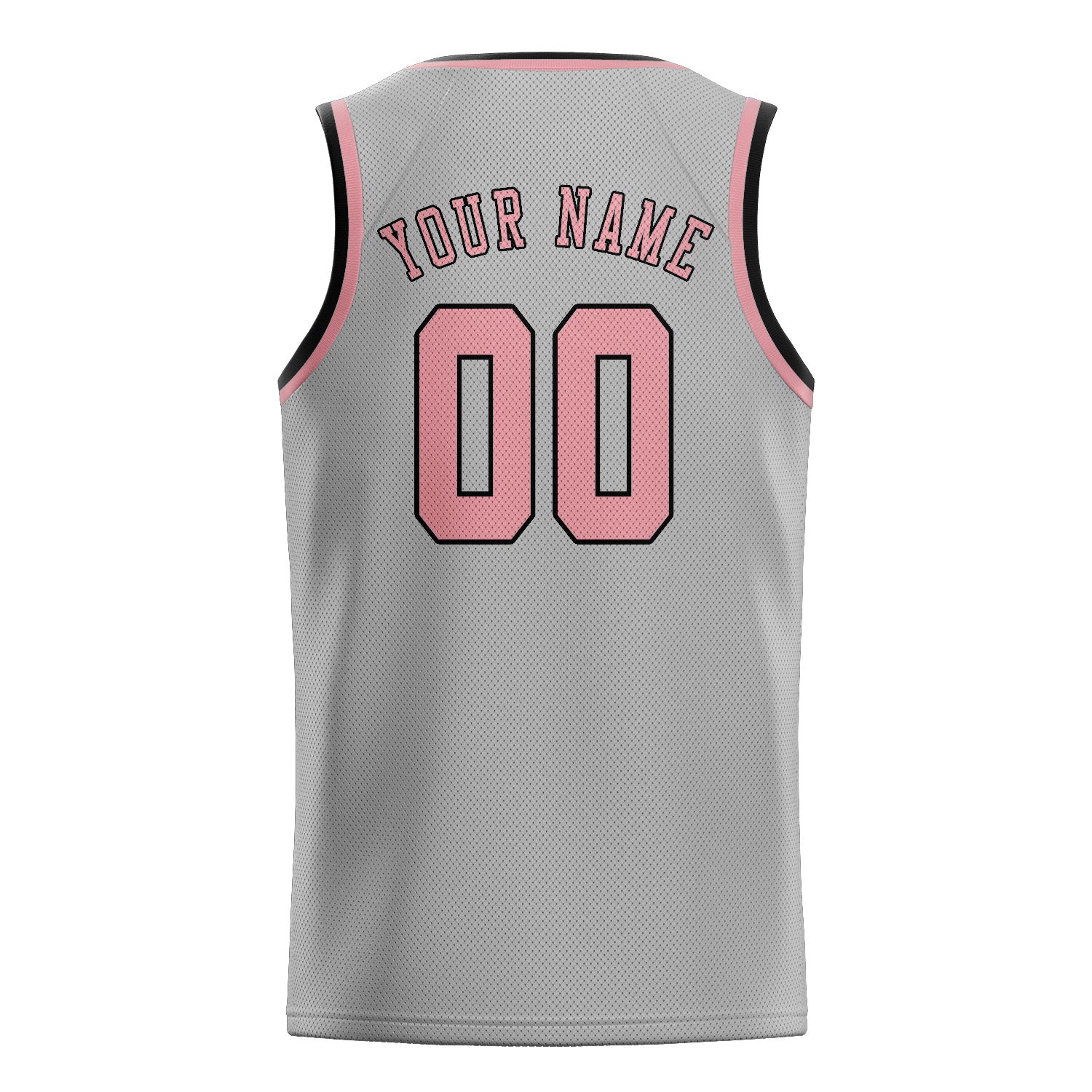 Maillot de basketball personnalisé gris et rose clair