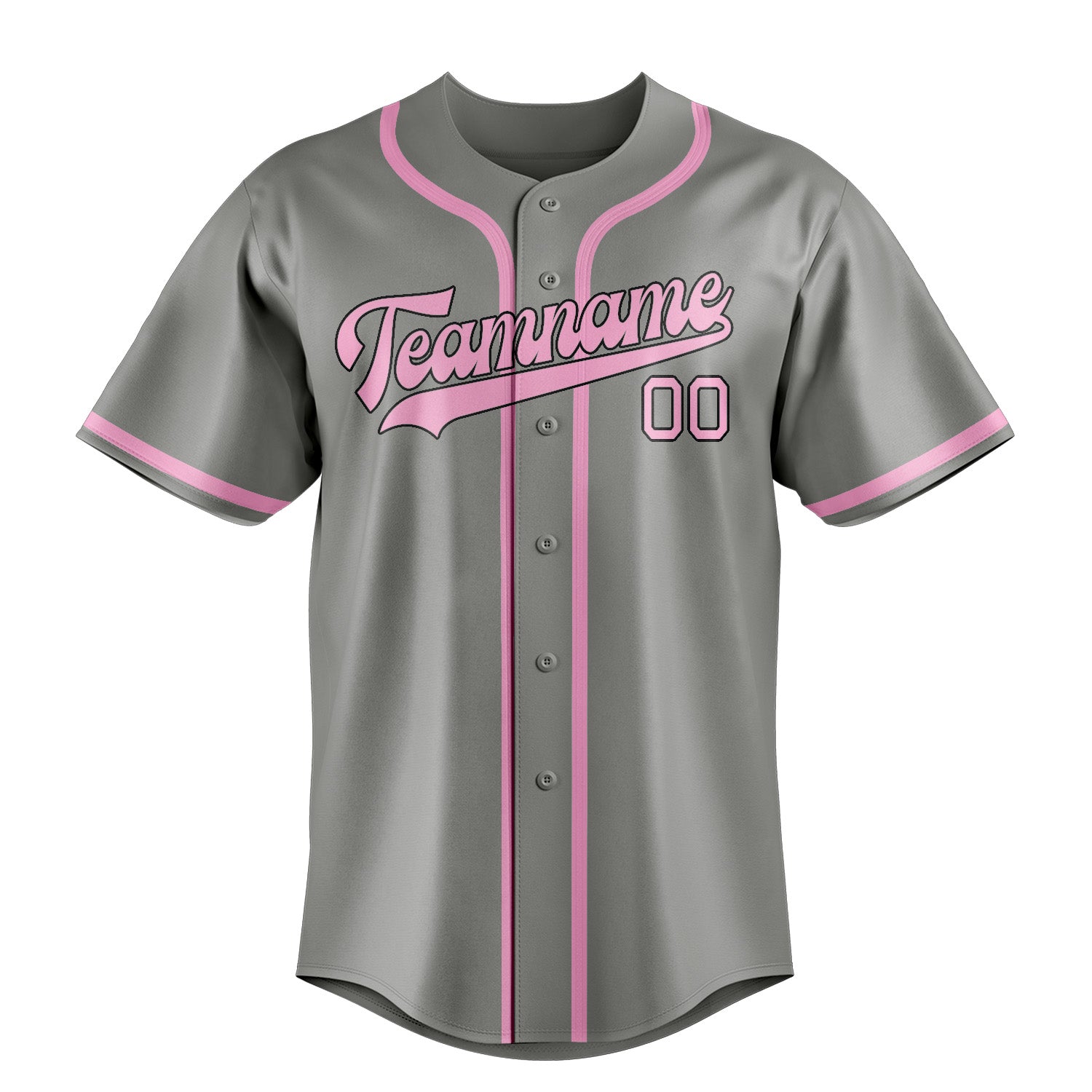 Maillot de baseball personnalisé gris et rose clair