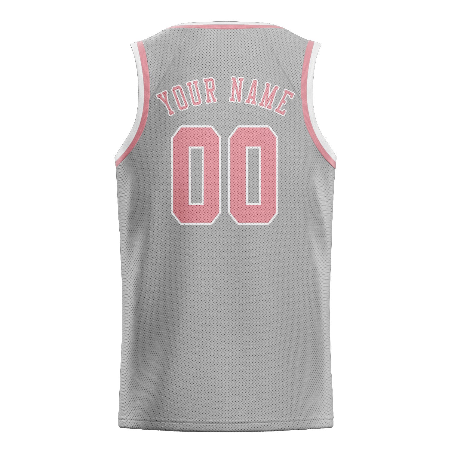 Maillot de basketball personnalisé gris et rose clair