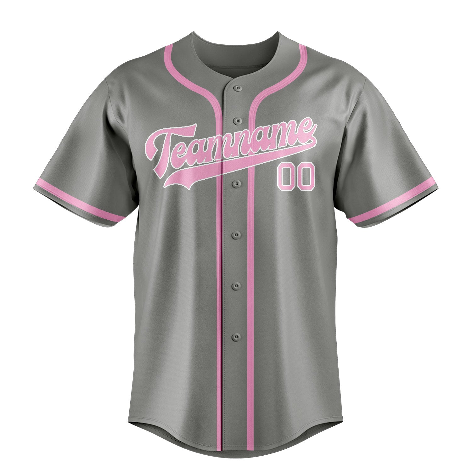 Maillot de baseball personnalisé gris et rose clair