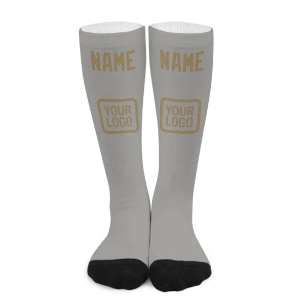 Chaussettes hautes personnalisées grises et kaki clair