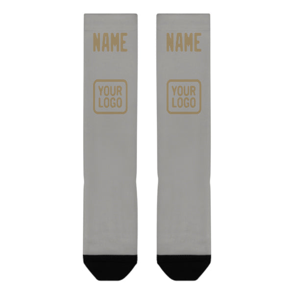Chaussettes hautes personnalisées grises et kaki clair