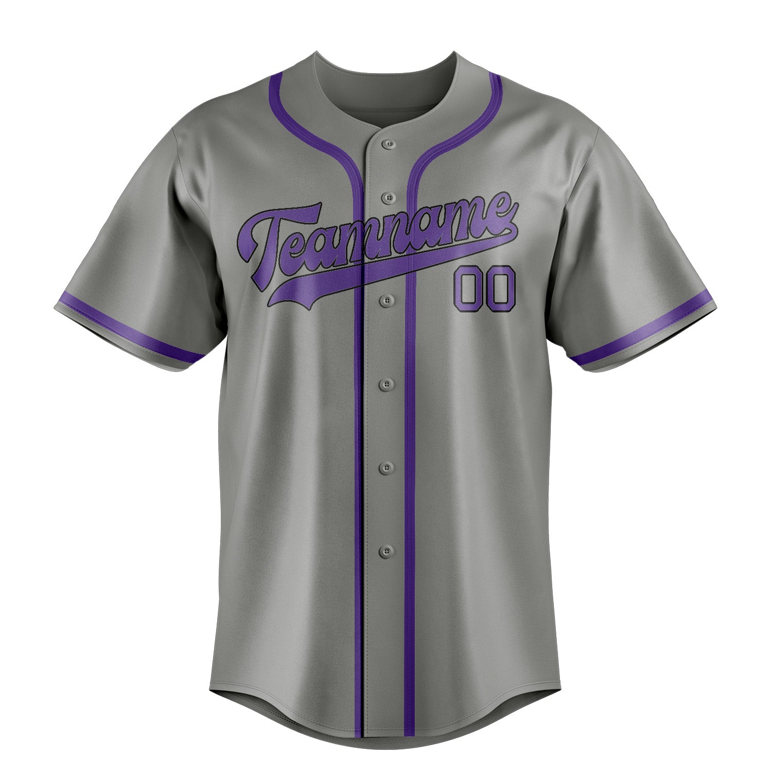 Maillot de baseball personnalisé gris clair et violet