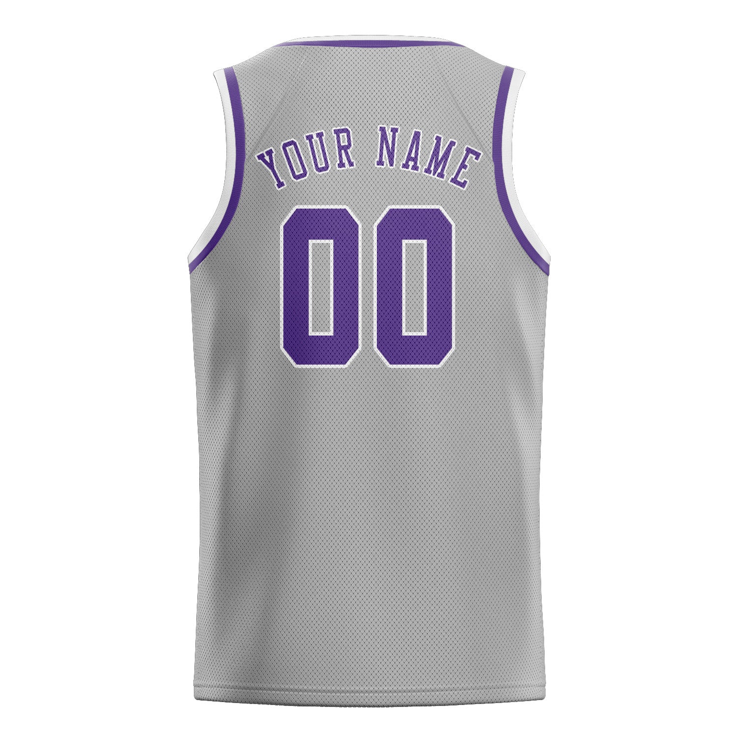 Maillot de basketball personnalisé gris clair/violet clair