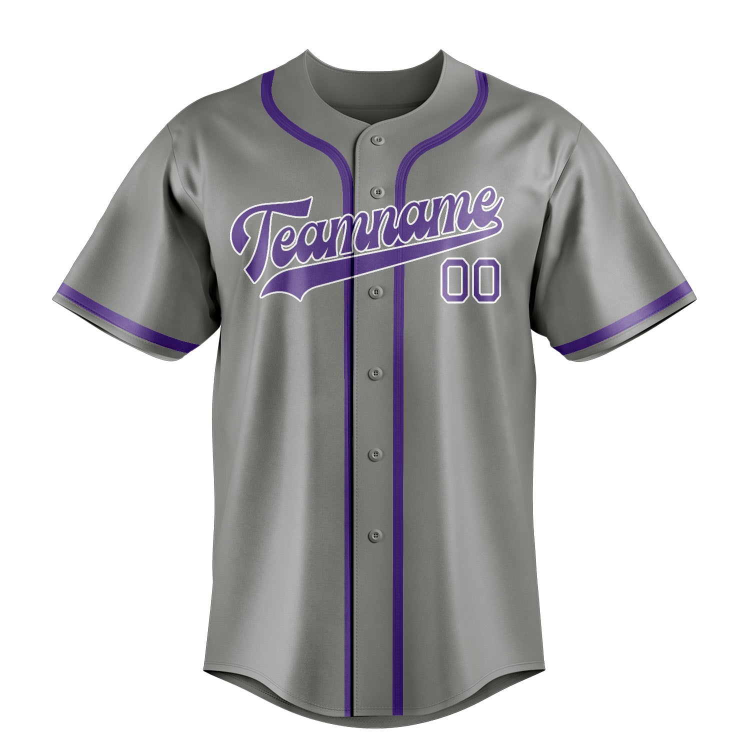 Maillot de baseball personnalisé gris clair et violet