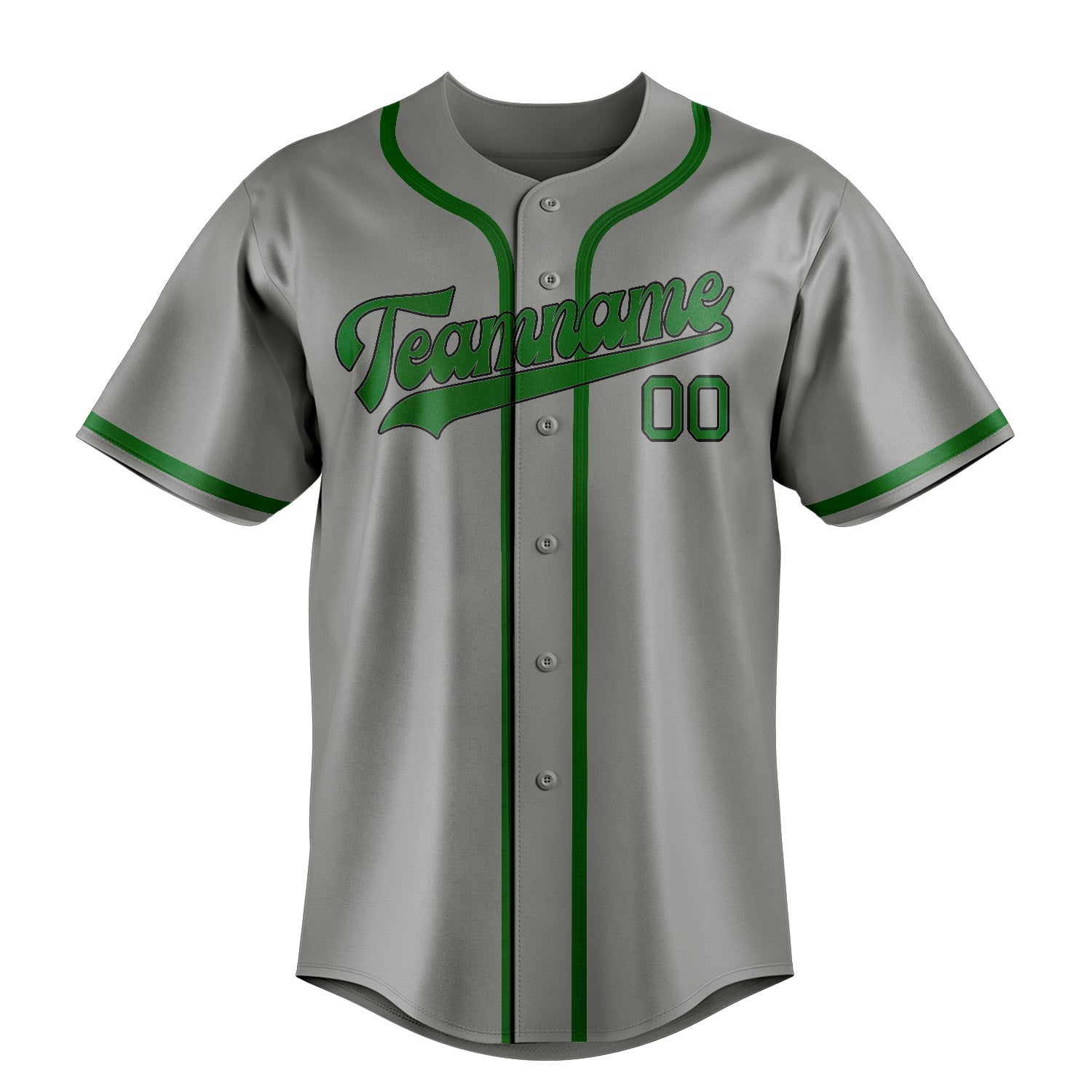 Maillot de baseball personnalisé gris et vert émeraude