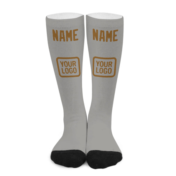 Chaussettes hautes kaki grises personnalisées