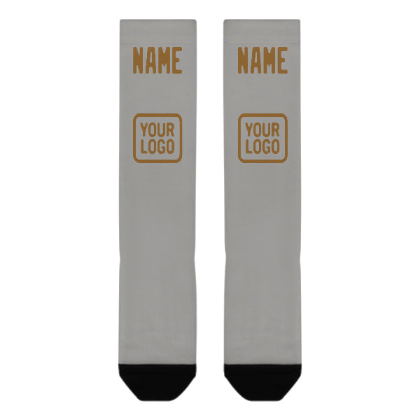 Chaussettes hautes kaki grises personnalisées