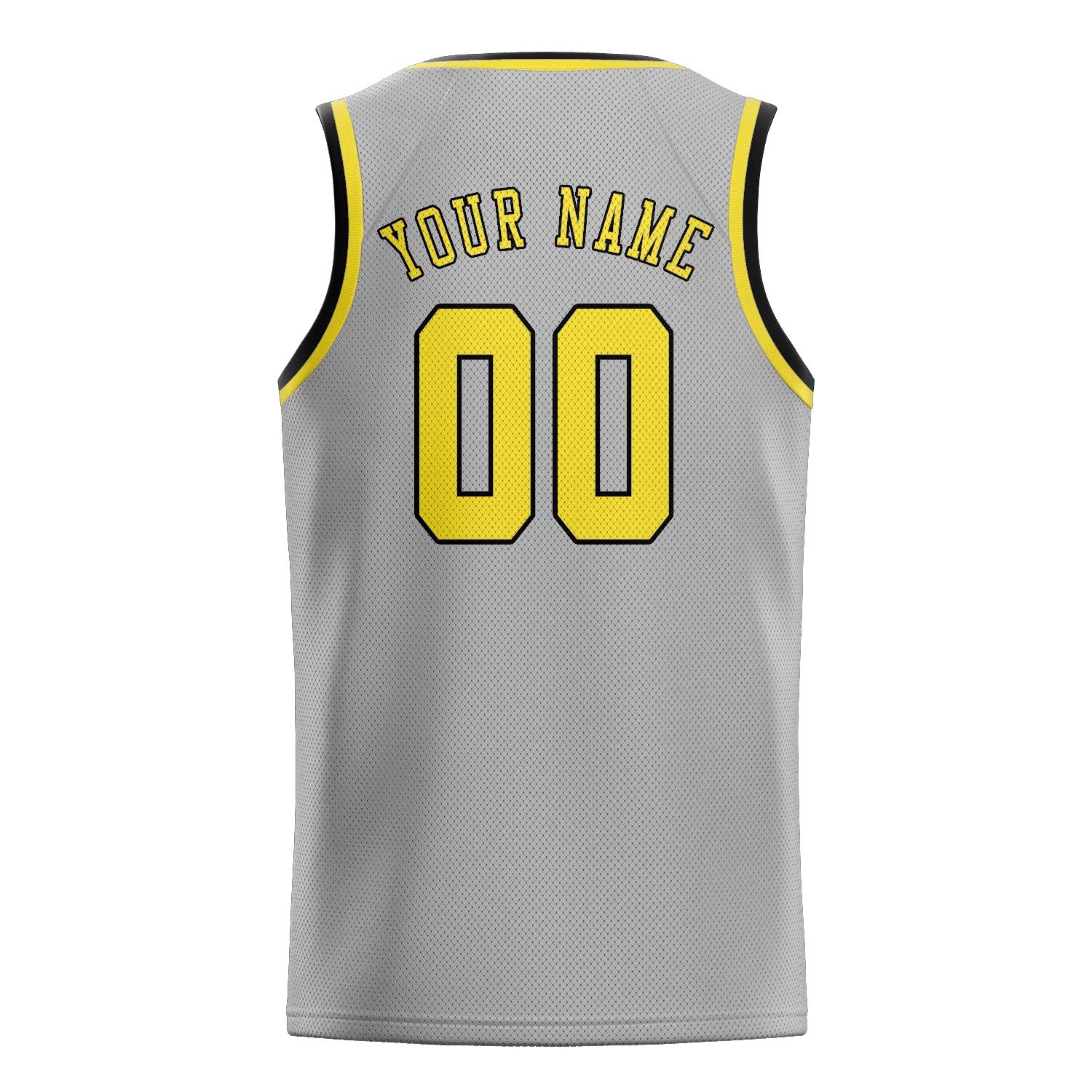 Maillot de basketball personnalisé gris clair et jaune clair