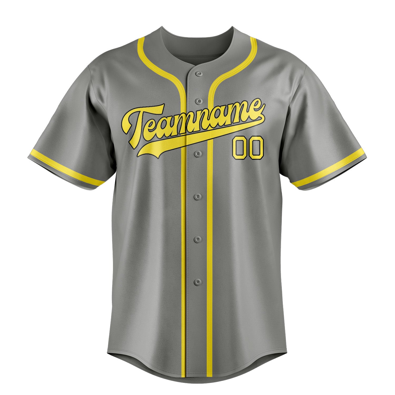 Maillot de baseball personnalisé gris clair et jaune clair