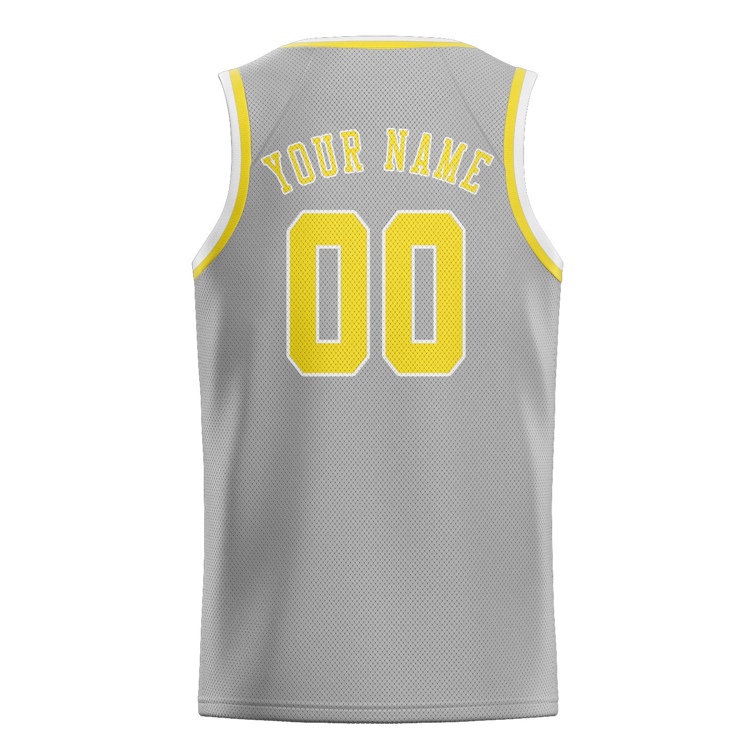 Maillot de basketball personnalisé gris clair et jaune clair