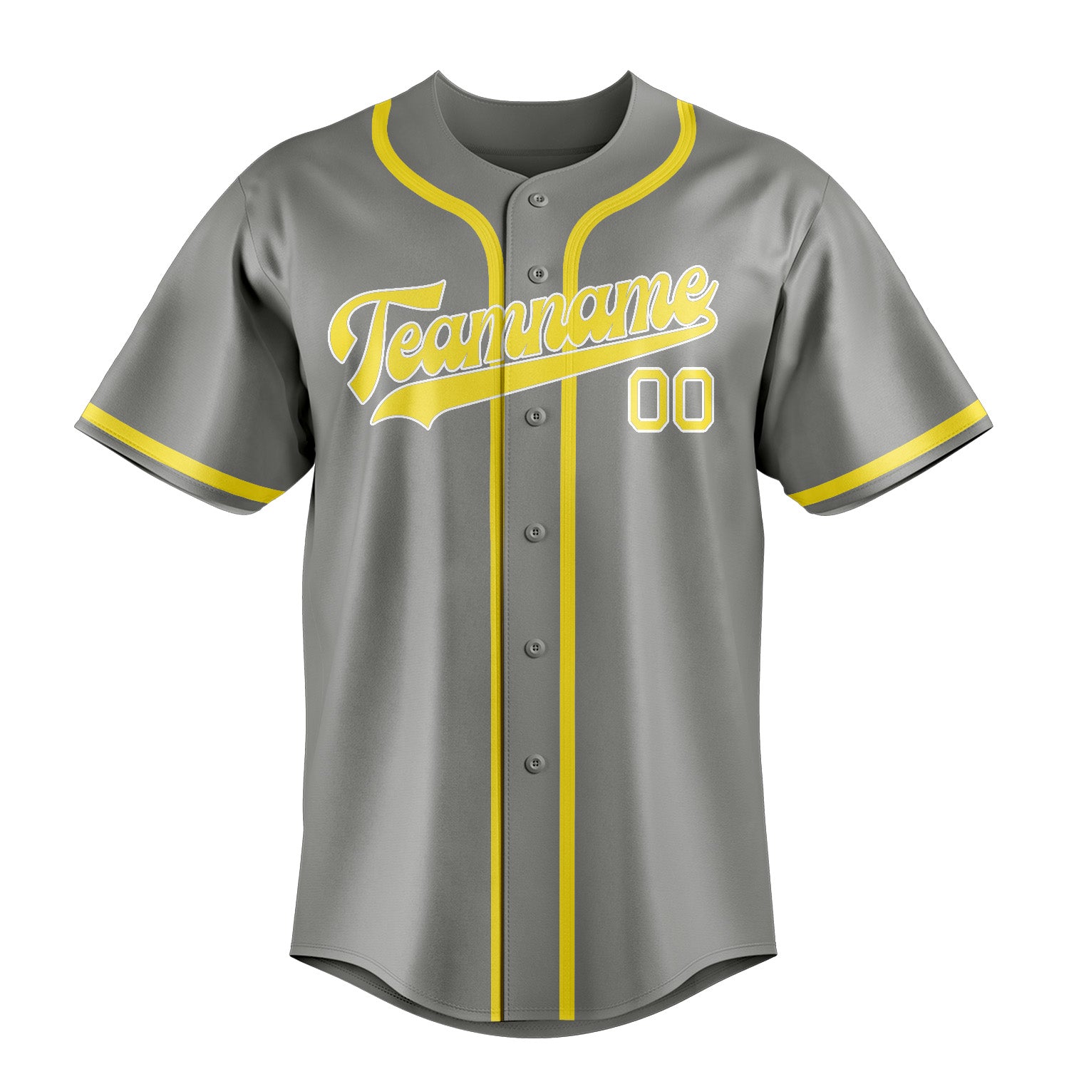 Maillot de baseball personnalisé gris clair et jaune clair