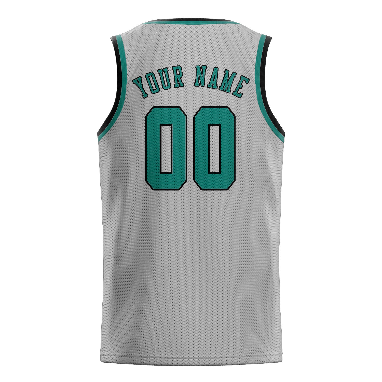 Maillot de basketball personnalisé gris, bleu et vert