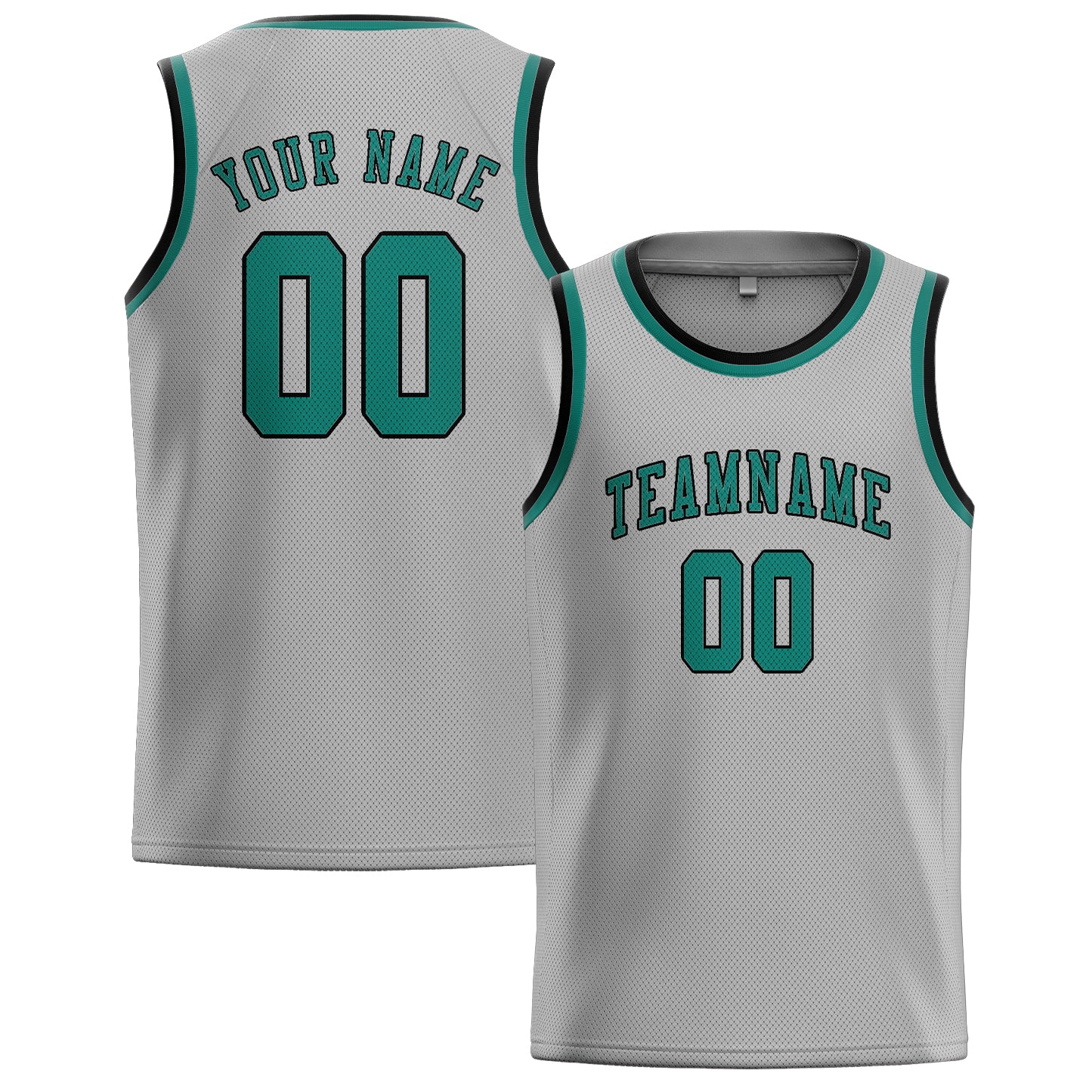 Maillot de basketball personnalisé gris, bleu et vert
