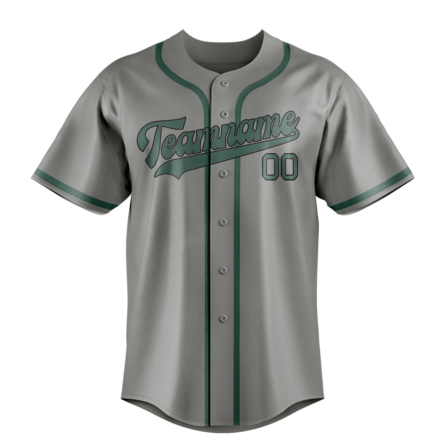 Maillot de baseball personnalisé gris, bleu et vert