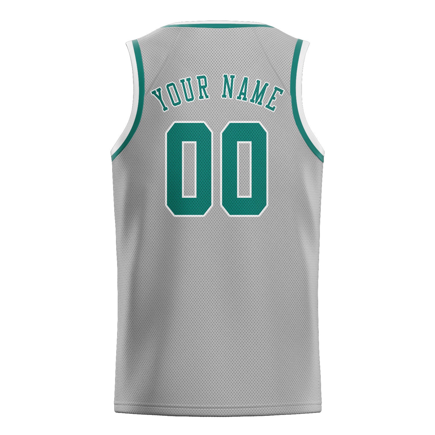 Maillot de basketball personnalisé gris, bleu et vert