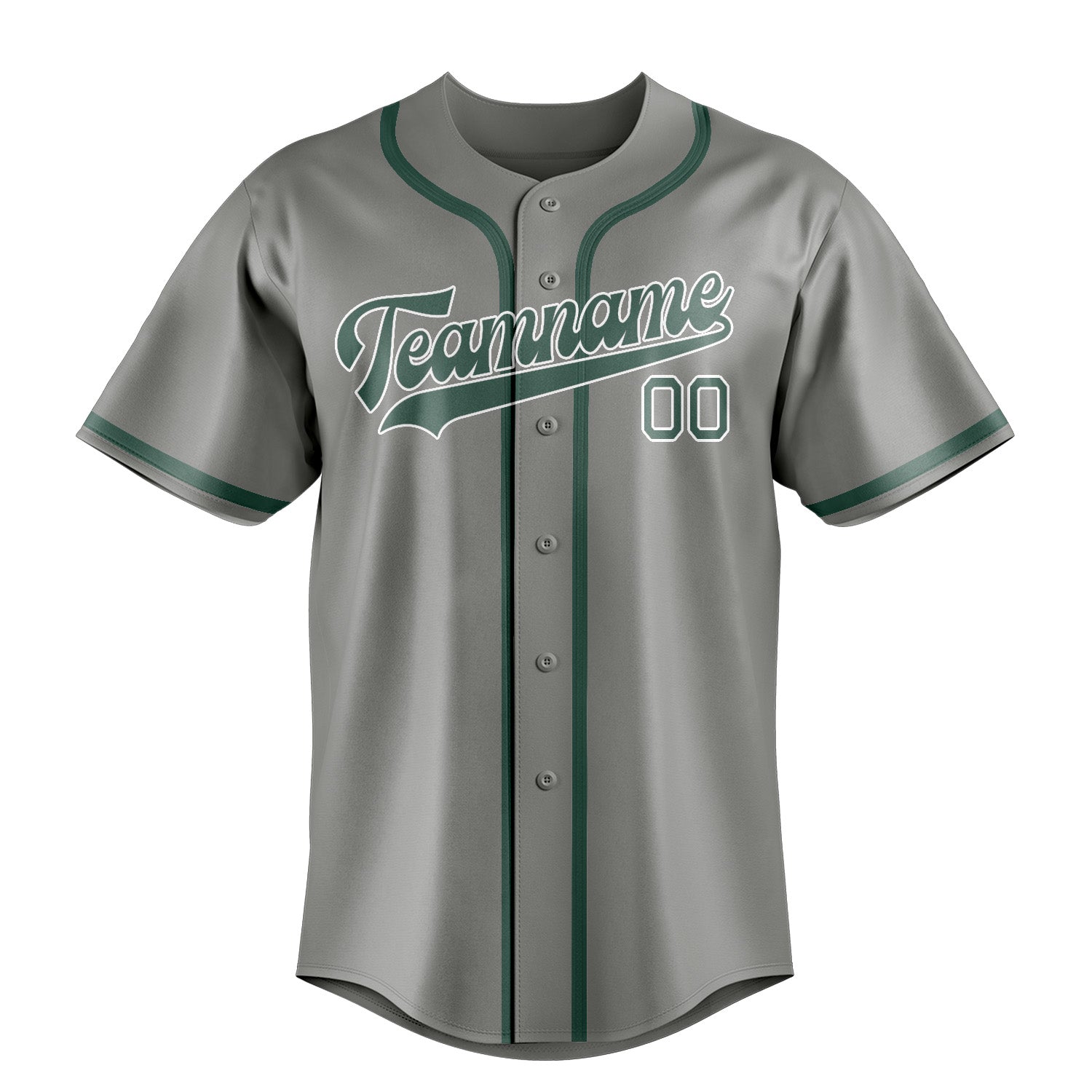 Maillot de baseball personnalisé gris, bleu et vert