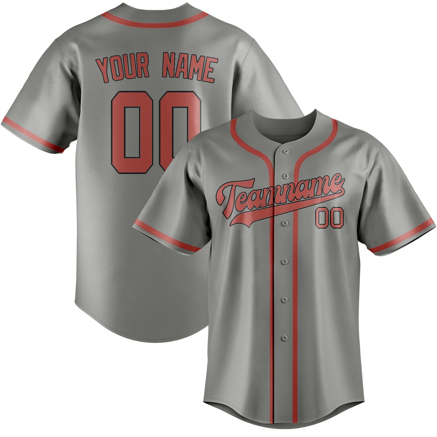 Maillot de baseball personnalisé gris cuivre rose