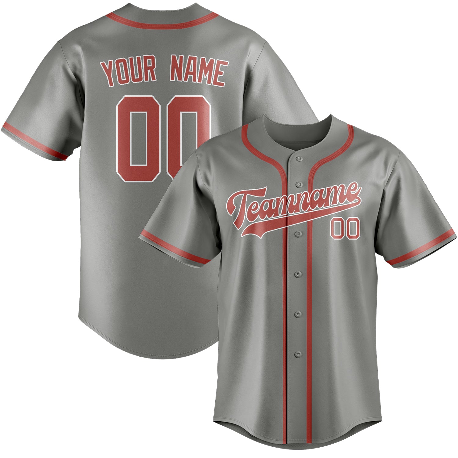 Maillot de baseball personnalisé gris cuivre rose