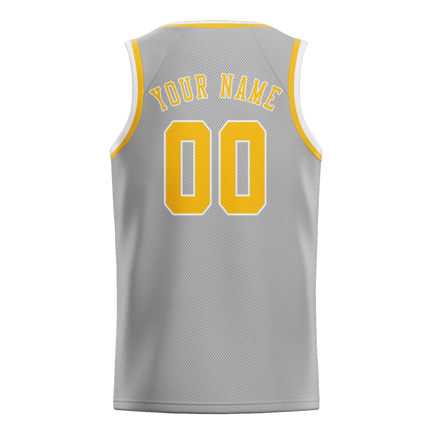 Maillot de basketball gris et or personnalisé