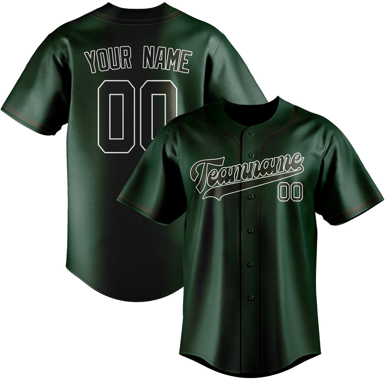 Maillot de baseball vert olive personnalisé