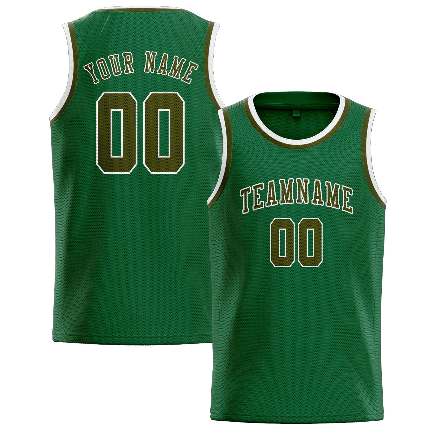 Maillot de basketball vert olive personnalisé