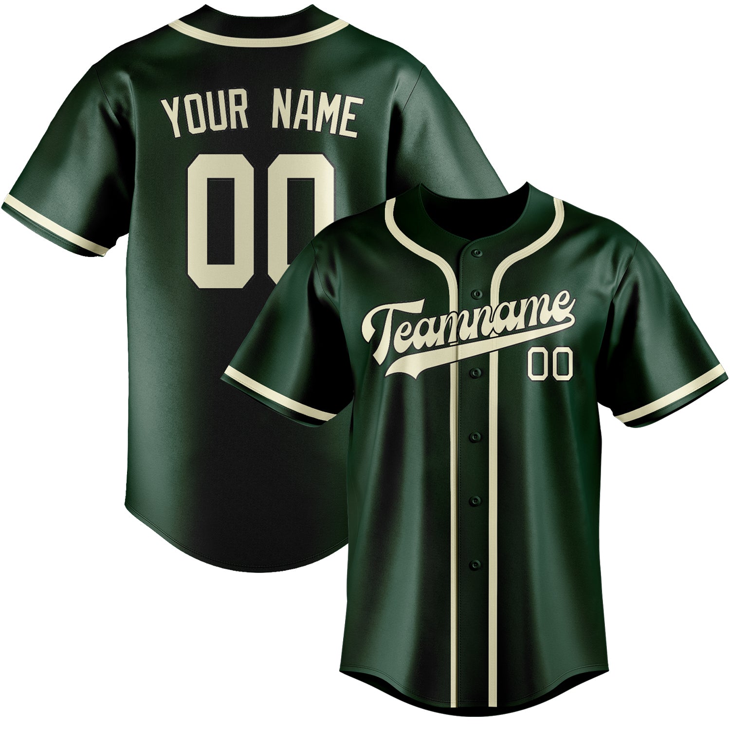 Maillot de baseball personnalisé vert crème