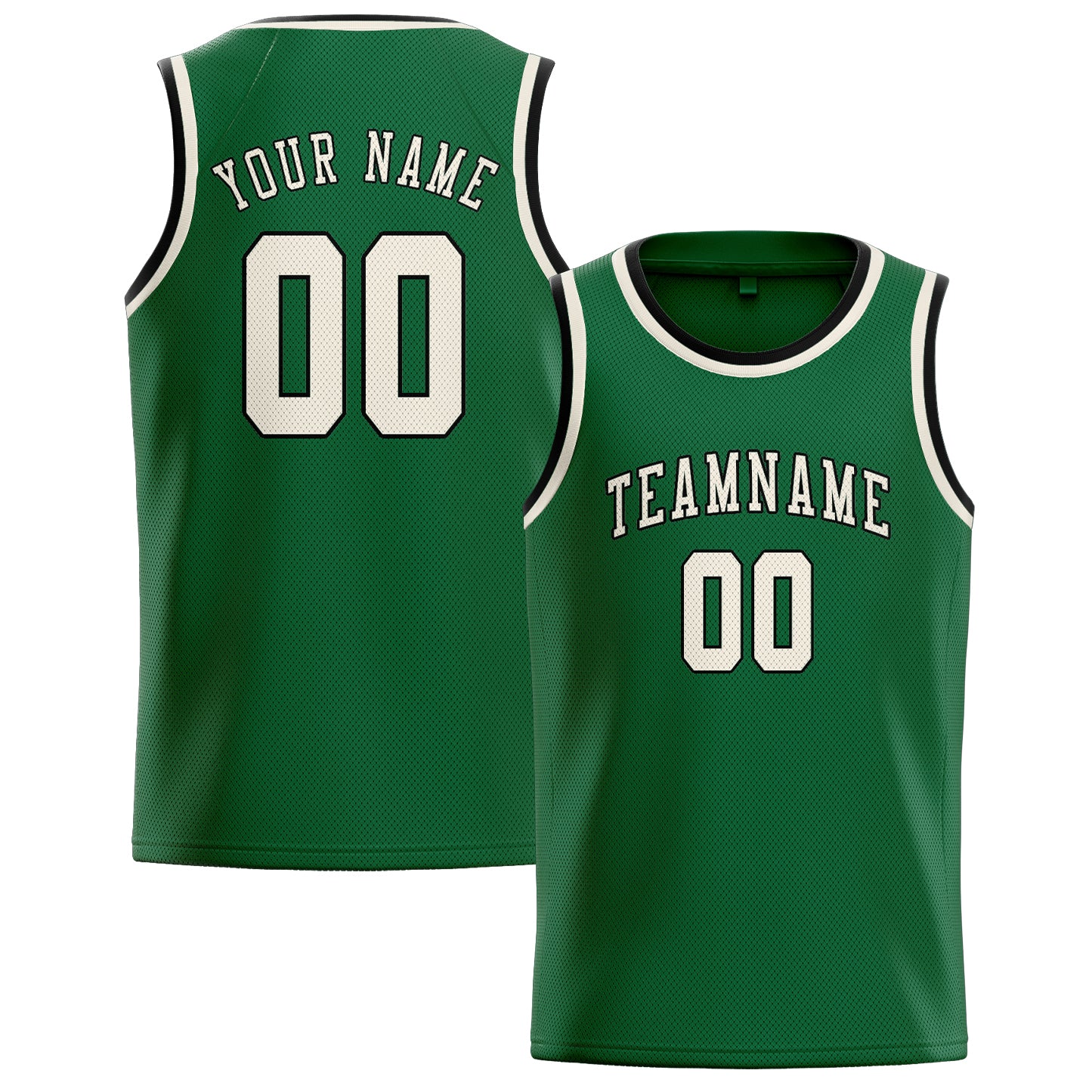 Maillot de basketball personnalisé vert crème
