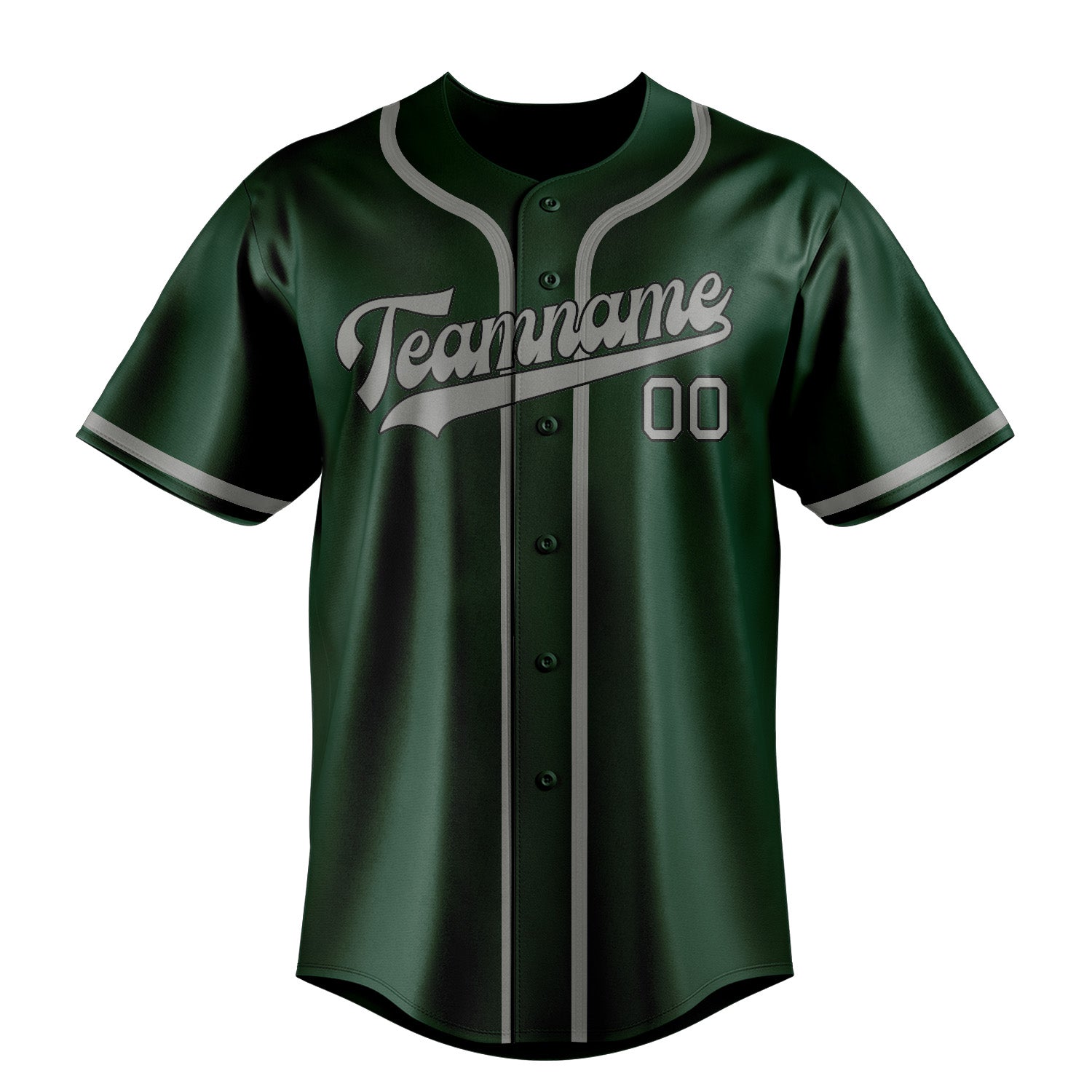 Maillot de baseball personnalisé vert et gris