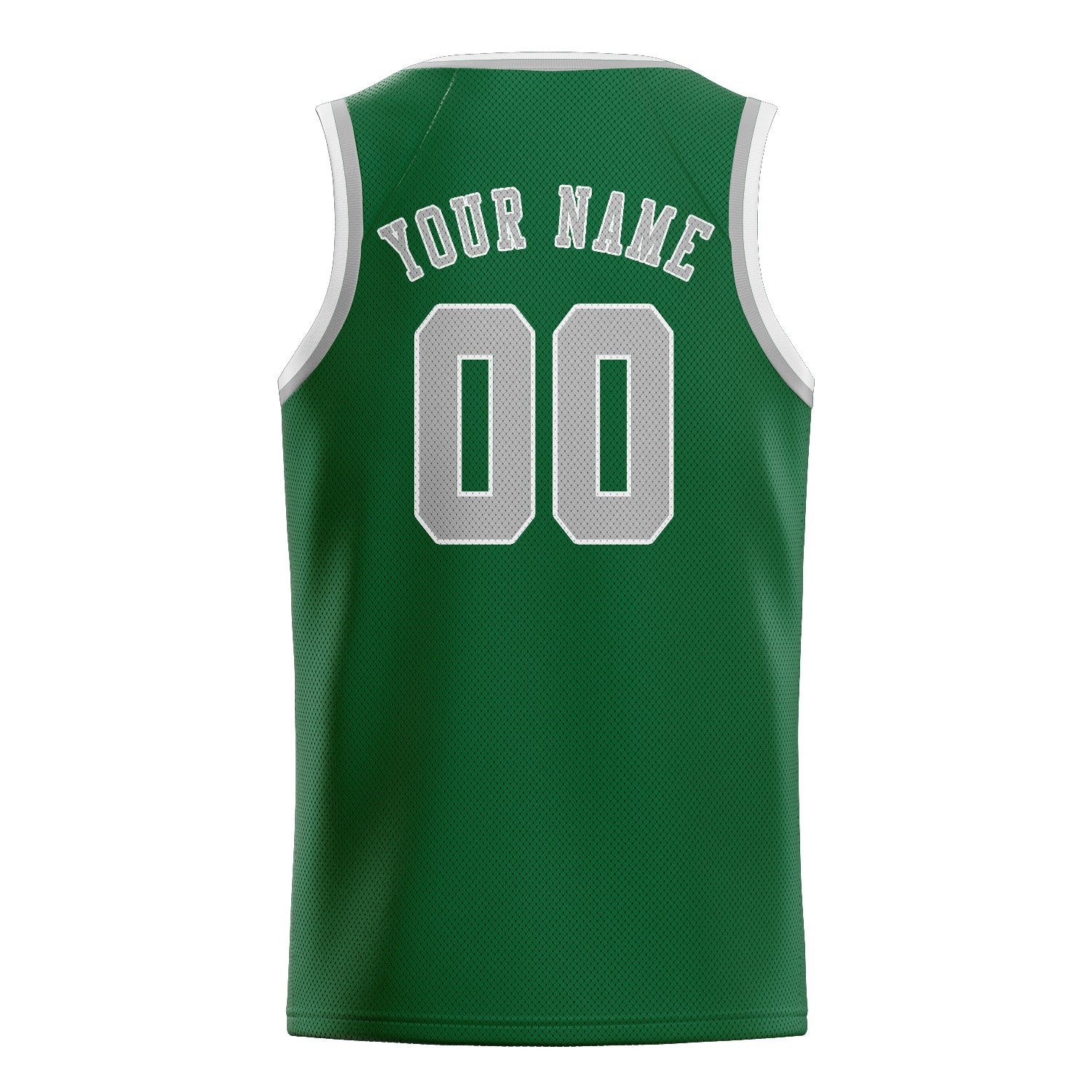 Maillot de basketball personnalisé vert et gris