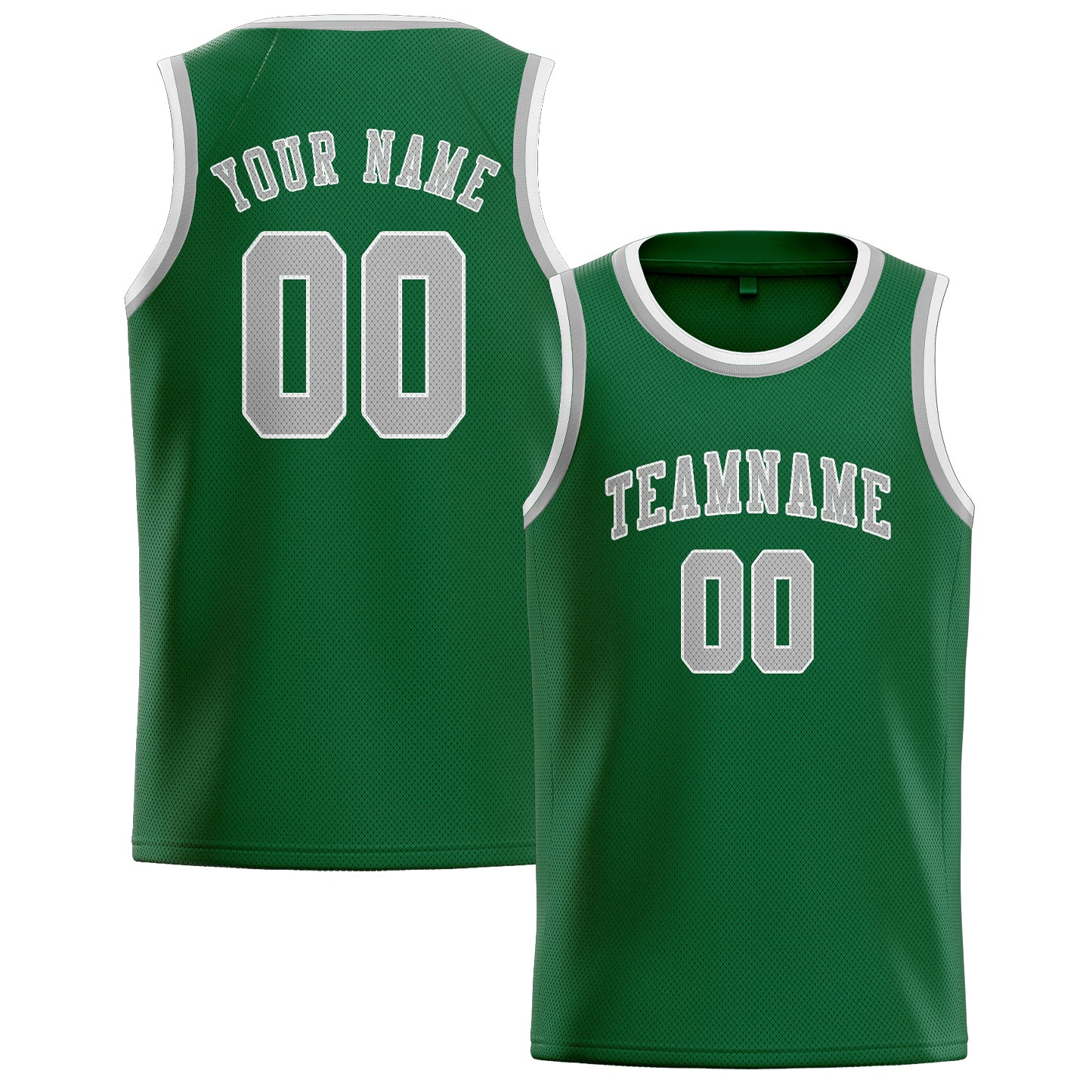 Maillot de basketball personnalisé vert et gris