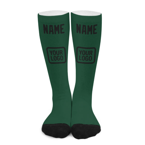 Chaussettes hautes personnalisées vertes et noires