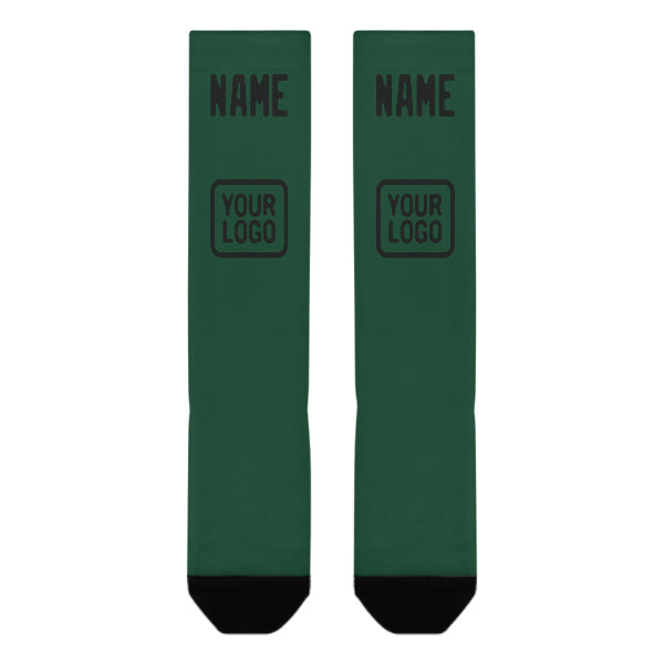 Chaussettes hautes personnalisées vertes et noires
