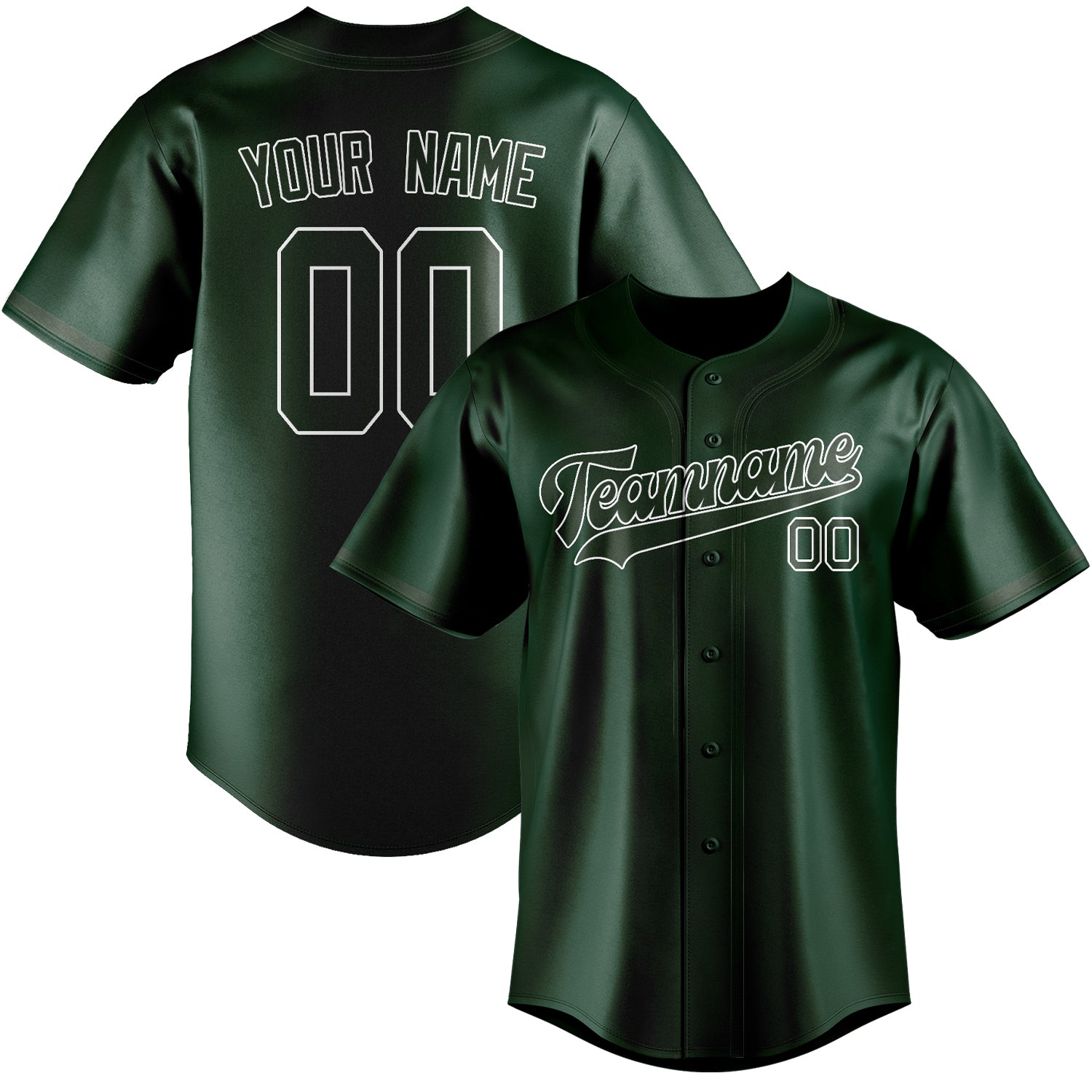 Maillot de baseball vert foncé personnalisé