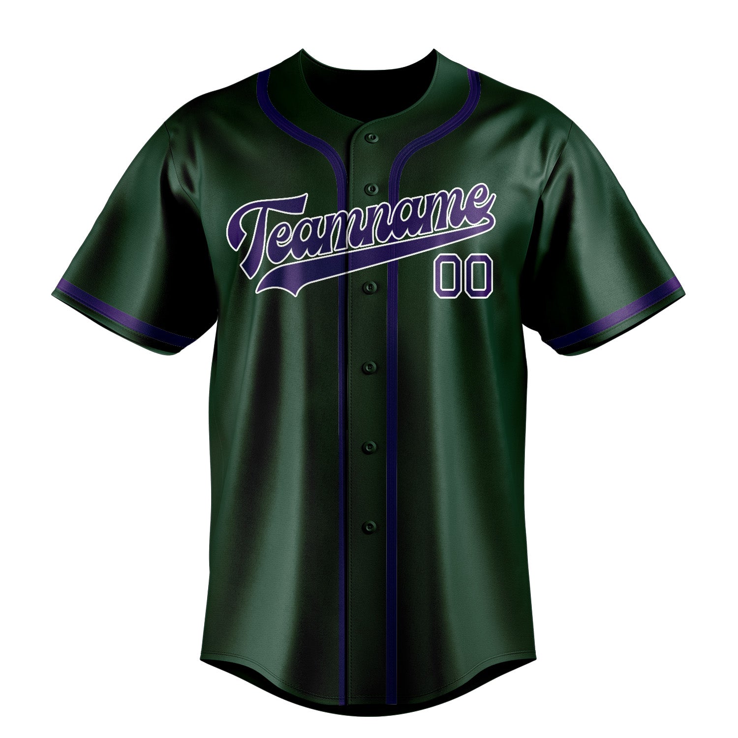 Maillot de baseball personnalisé vert et violet