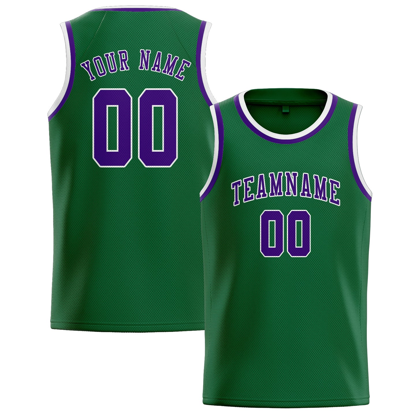 Maillot de basketball vert et violet personnalisé