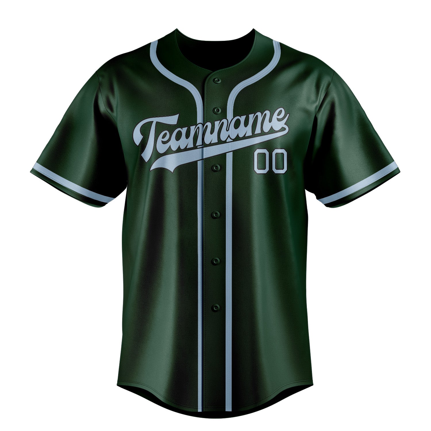 Maillot de baseball personnalisé vert et bleu clair