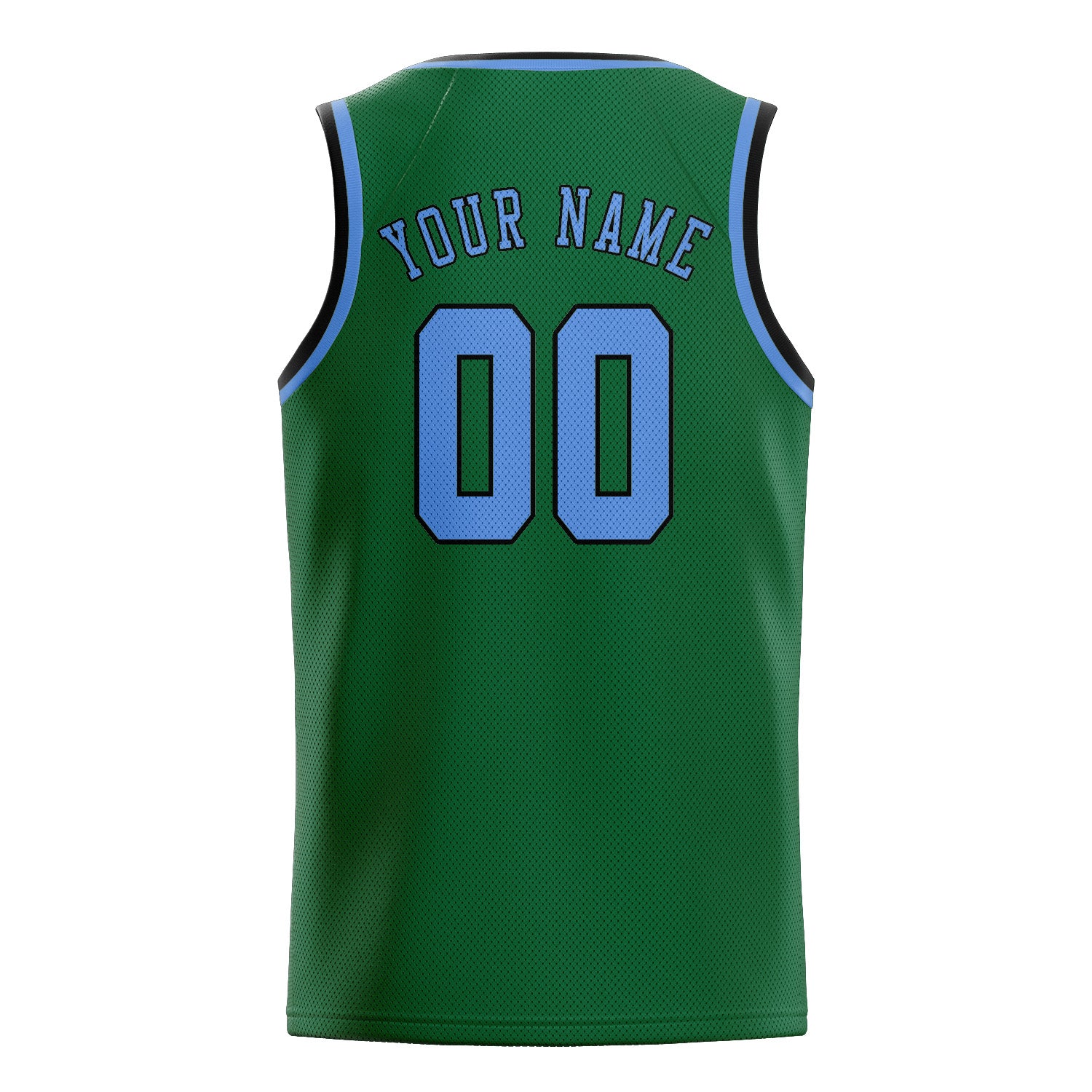 Maillot de basketball personnalisé vert et bleu clair
