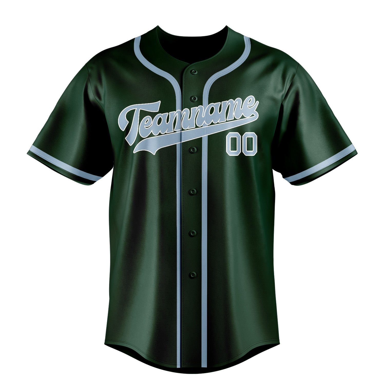 Maillot de baseball personnalisé vert et bleu clair