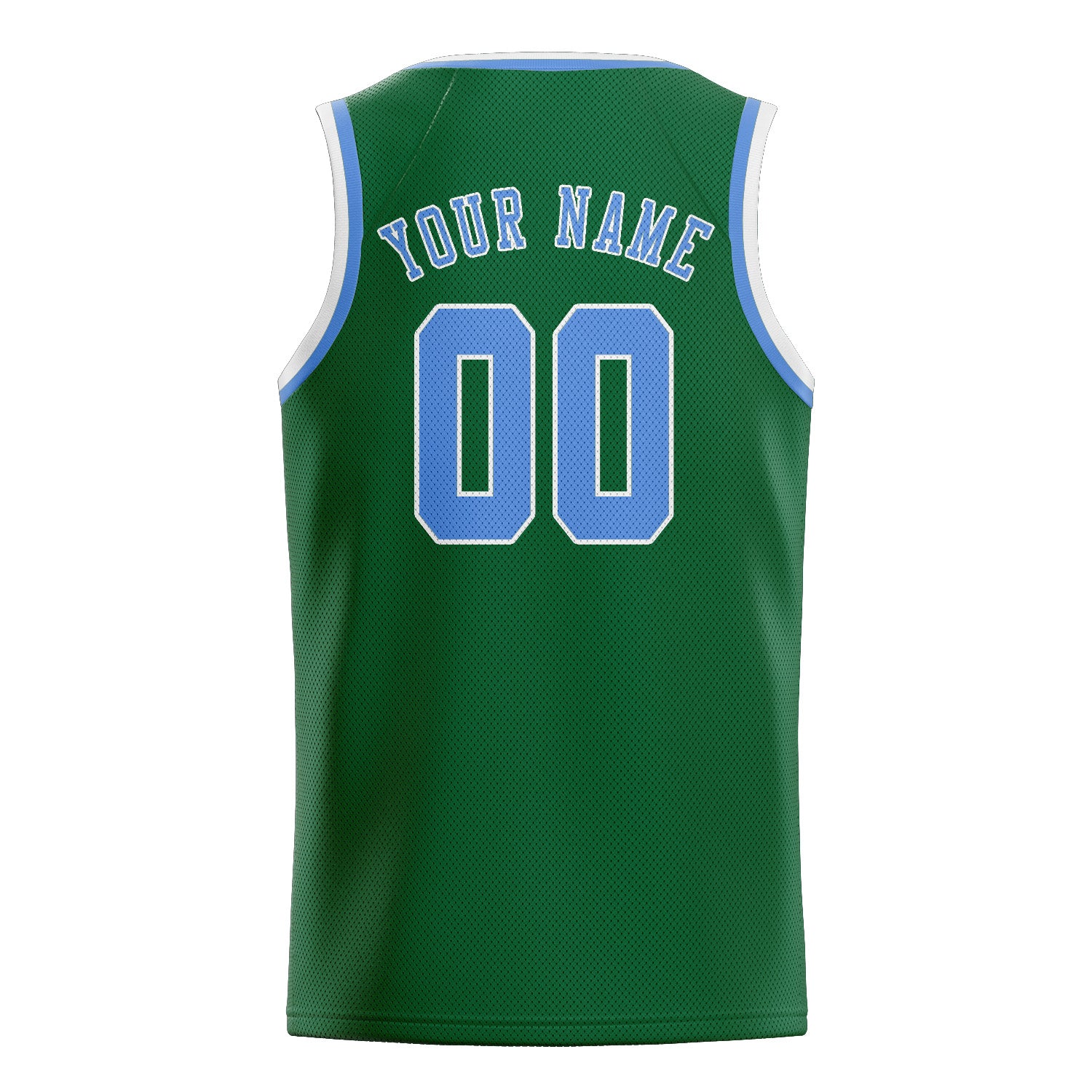 Maillot de basketball personnalisé vert et bleu clair