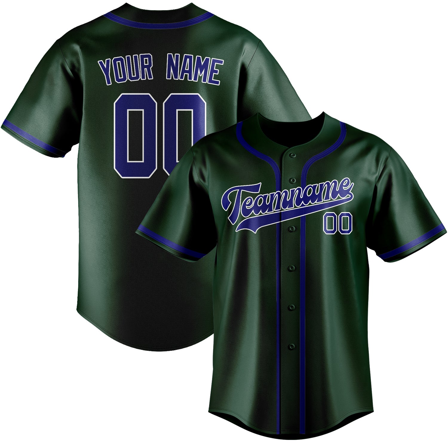 Maillot de baseball personnalisé vert ciel bleu
