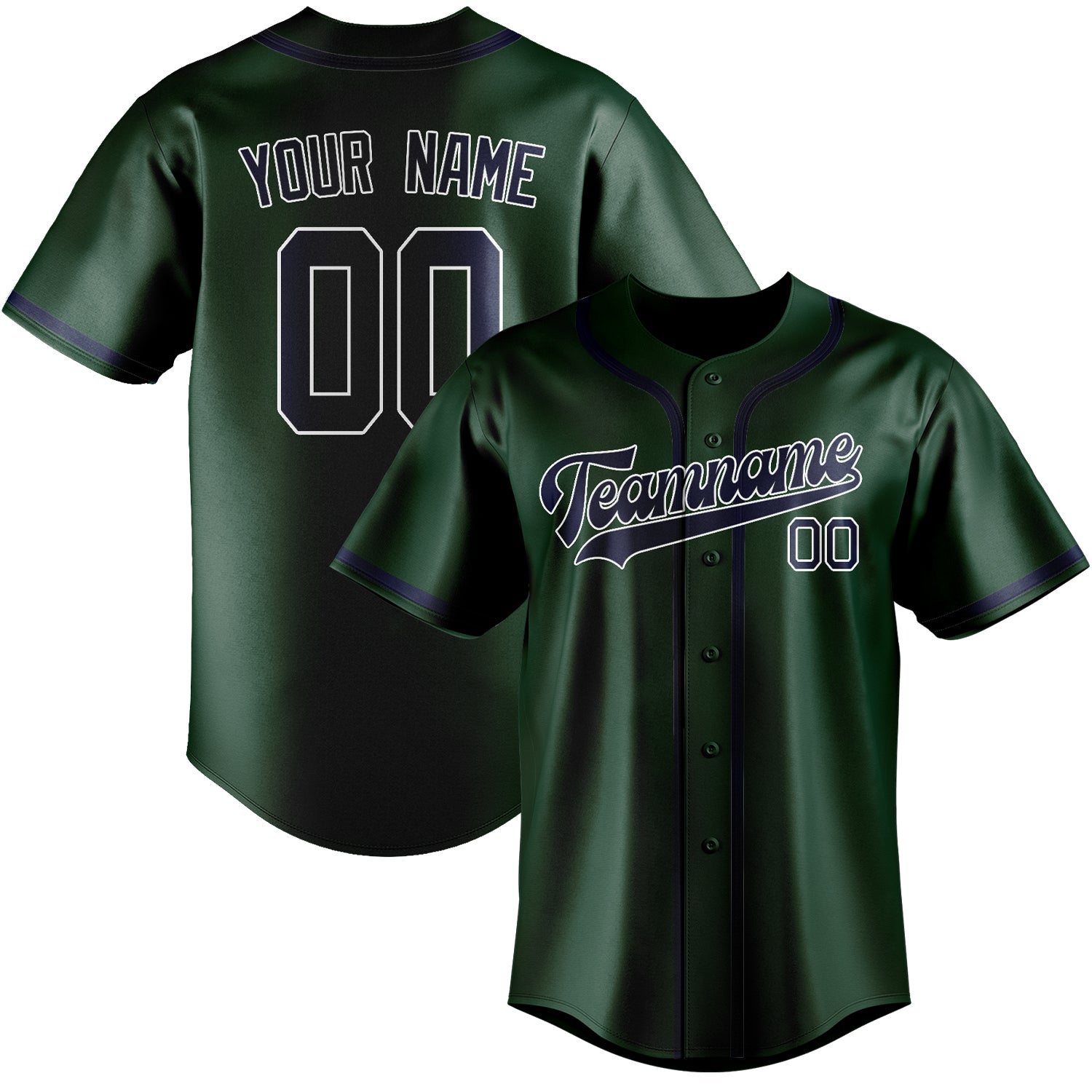 Maillot de baseball personnalisé vert et bleu