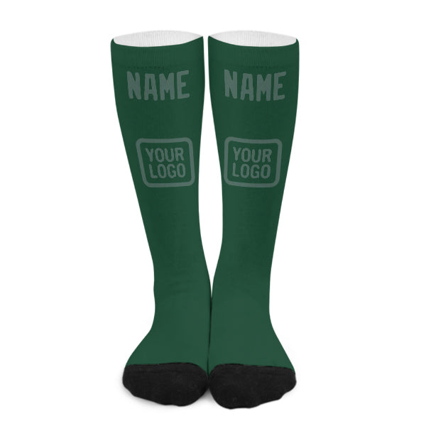 Chaussettes hautes personnalisées vertes, bleues et vertes